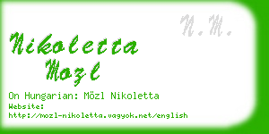 nikoletta mozl business card