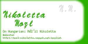 nikoletta mozl business card